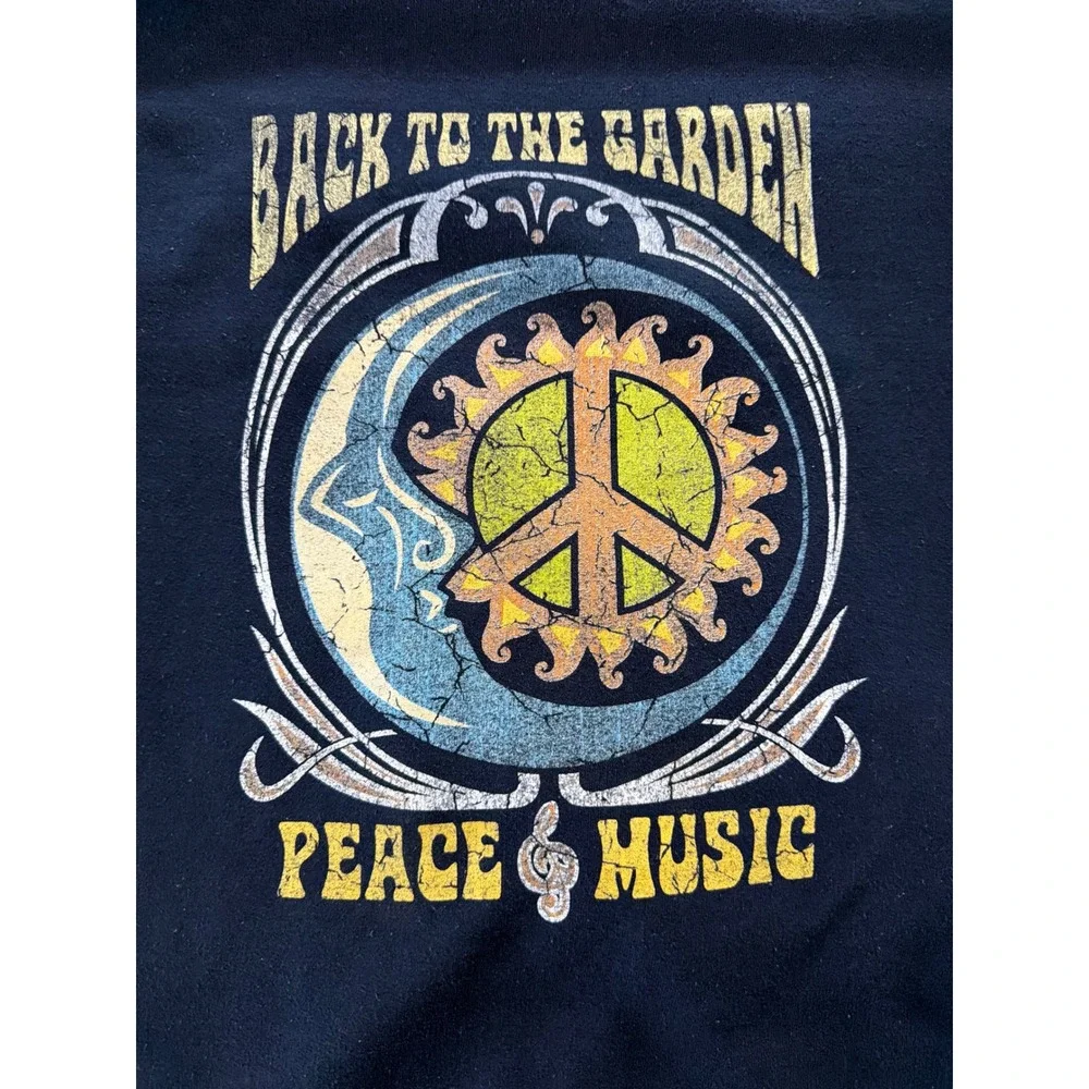 Woodstock 3 Days of Harmony Music Peace Navy Blue Graphic Sweatshirt 3XL